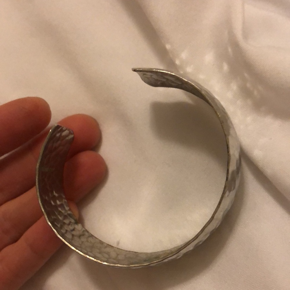 Vintage Silver Pattern Bangle Adjustable Metal Co… - image 3